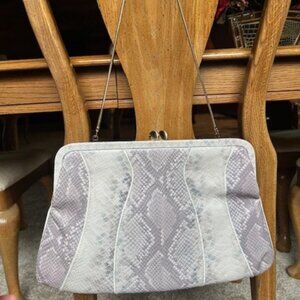 Via Spiga Purple Snakeskin Purse